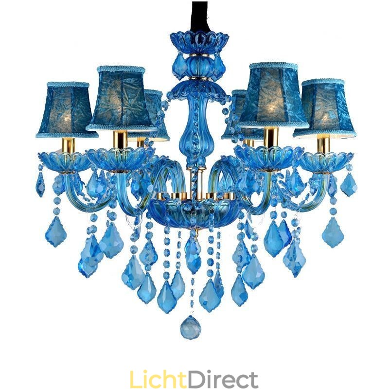 Elegante kristallen kroonluchter Europese blauwe hanglamp