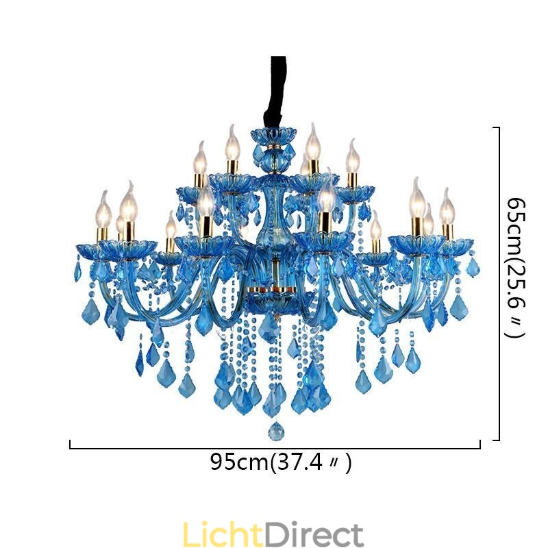 Elegante kristallen kroonluchter Europese blauwe hanglamp