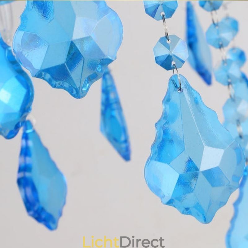 Elegante kristallen kroonluchter Europese blauwe hanglamp