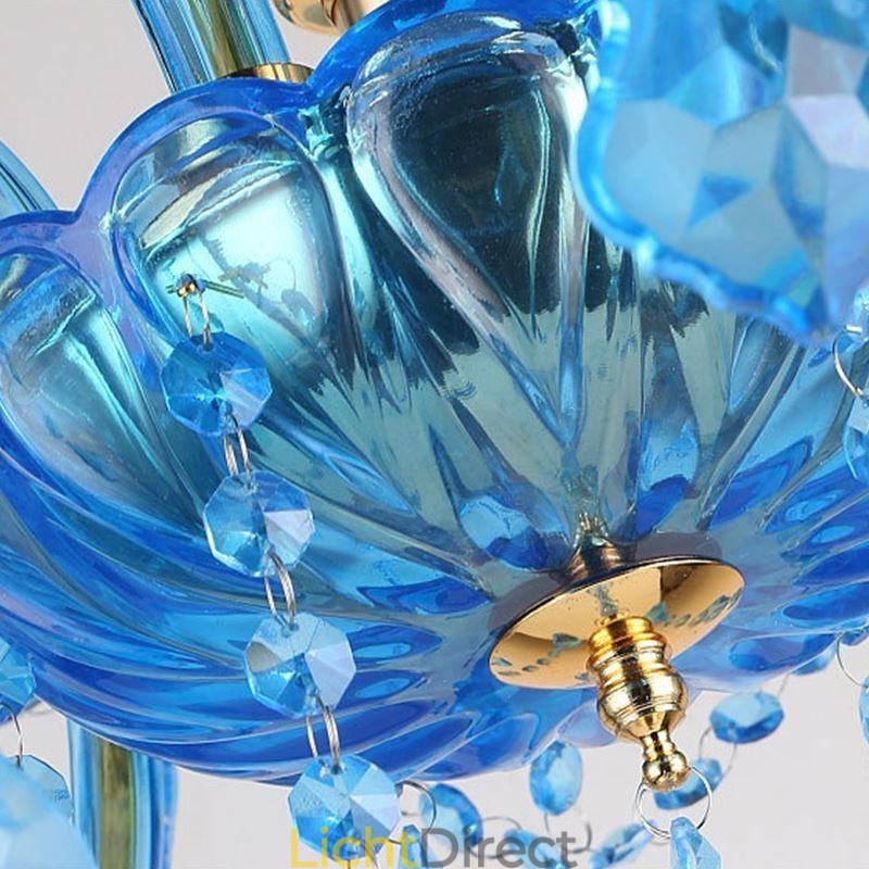 Elegante kristallen kroonluchter Europese blauwe hanglamp