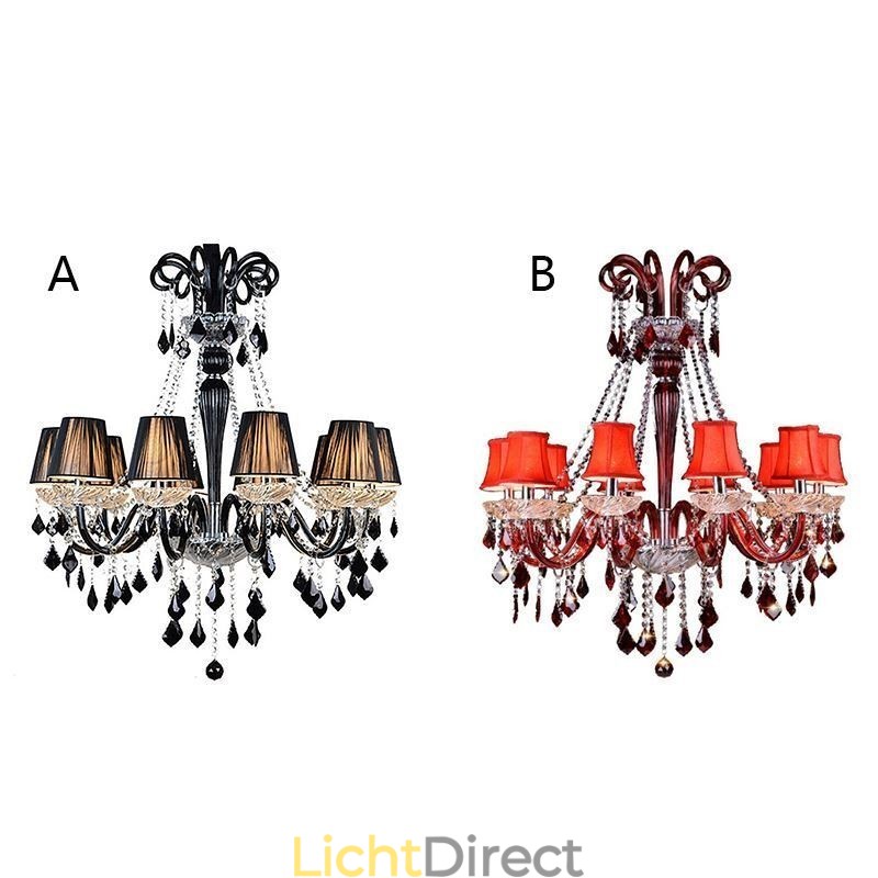 Retro Kristallen Kroonluchter Europese Zwarte Hanglamp