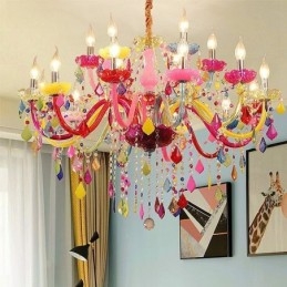 Kleurrijke Europese stijl kroonluchter luxe hanglamp
