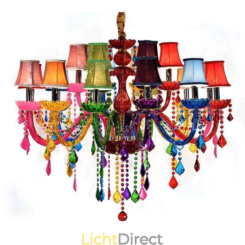 Kleurrijke Europese stijl kroonluchter luxe hanglamp