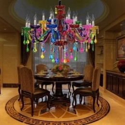 Kleurrijke Europese stijl kroonluchter luxe hanglamp