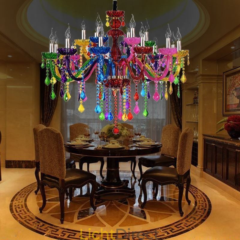 Kleurrijke Europese stijl kroonluchter luxe hanglamp