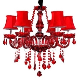 Luxe kristallen kroonluchter Europese rode kleur hanglamp