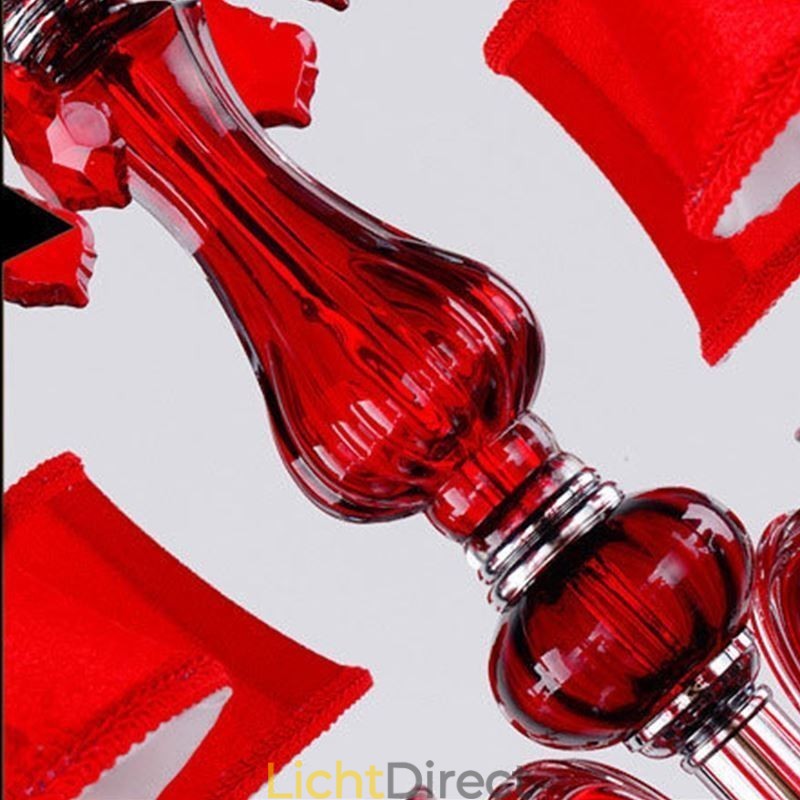 Luxe kristallen kroonluchter Europese rode kleur hanglamp