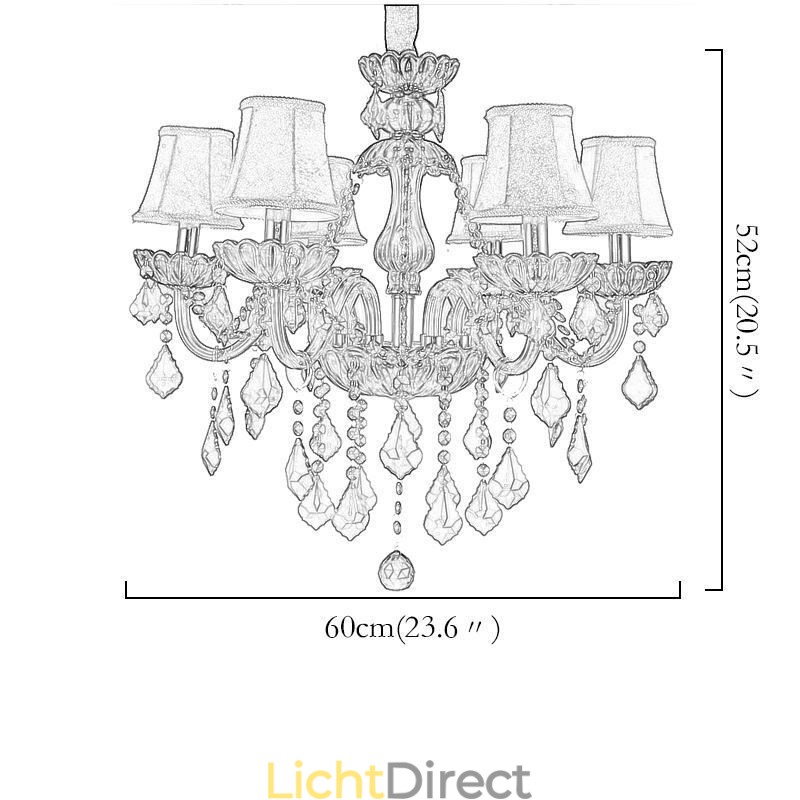 Europese elegante kristallen kroonluchter rode kleur hanglamp