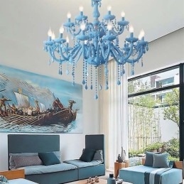 Elegante kristallen kroonluchter Europese grote hanglamp