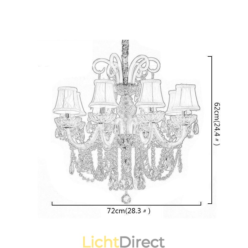Elegante kristallen kroonluchter Europese witte hanglamp