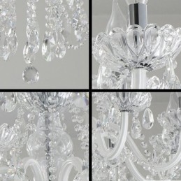 Elegante kristallen kroonluchter Europese witte hanglamp