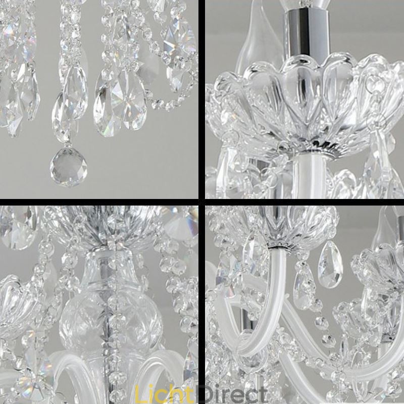 Elegante kristallen kroonluchter Europese witte hanglamp