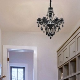 Luxe Kristallen Kroonluchter Europees Zwart 10 Lampen