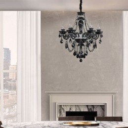 Luxe Kristallen Kroonluchter Europees Zwart 10 Lampen