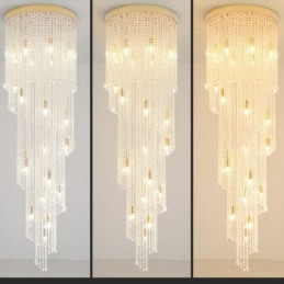 Moderne kristallen kroonluchter luxe trap kristallen plafondlamp met 19 lampen