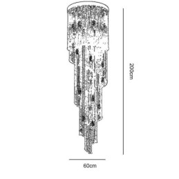 Moderne kristallen kroonluchter luxe trap kristallen plafondlamp met 19 lampen