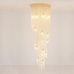 Moderne kristallen kroonluchter luxe trap kristallen plafondlamp met 19 lampen