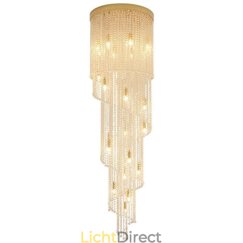 Moderne kristallen kroonluchter luxe trap kristallen plafondlamp met 19 lampen