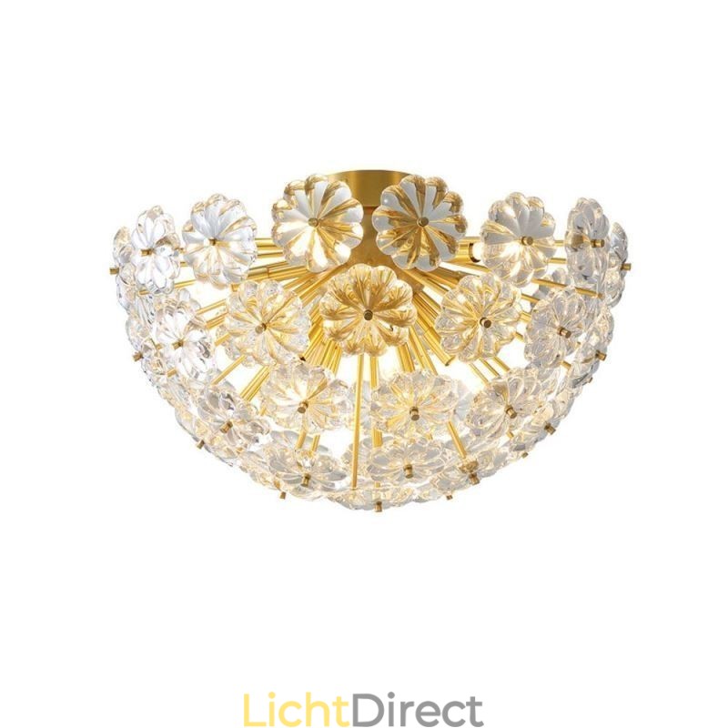 Halfronde glazen plafondlamp in de vorm van een bloem, modern decoratief