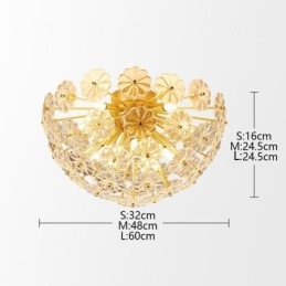 Halfronde glazen plafondlamp in de vorm van een bloem, modern decoratief