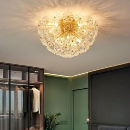 Halfronde glazen plafondlamp in de vorm van een bloem, modern decoratief