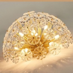 Halfronde glazen plafondlamp in de vorm van een bloem, modern decoratief