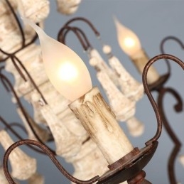 Retro Stijl Houten Hanglamp Elegante Kroonluchter