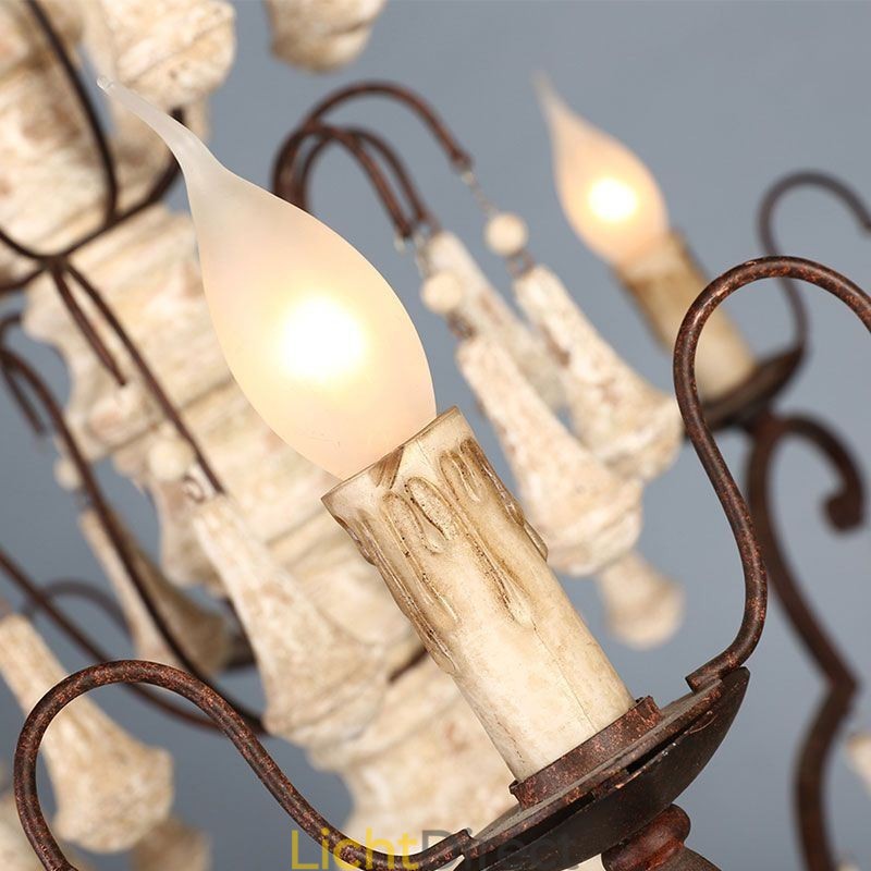 Retro Stijl Houten Hanglamp Elegante Kroonluchter