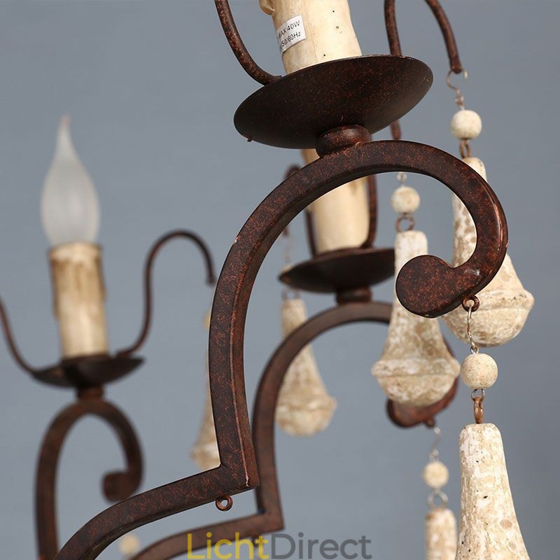 Retro Stijl Houten Hanglamp Elegante Kroonluchter