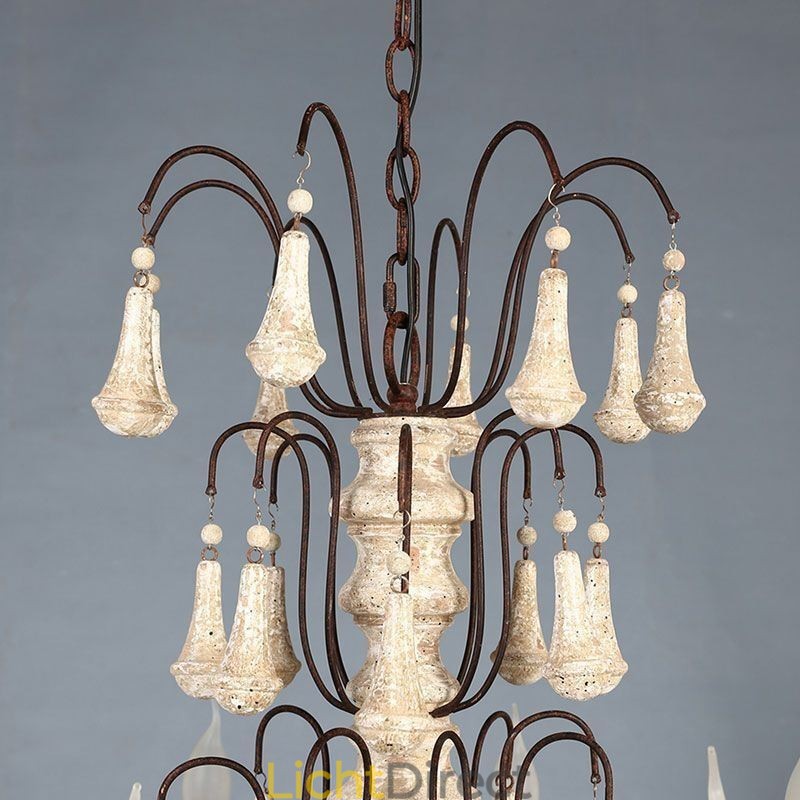 Retro Stijl Houten Hanglamp Elegante Kroonluchter