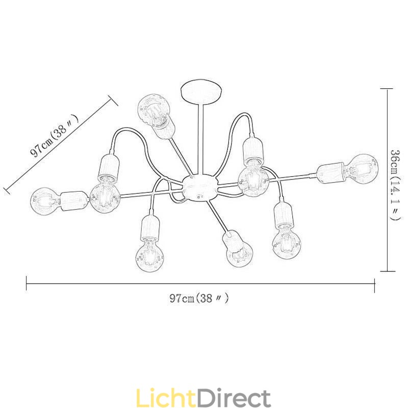 Hedendaagse creatieve ijzeren hanglamp Spider kroonluchter