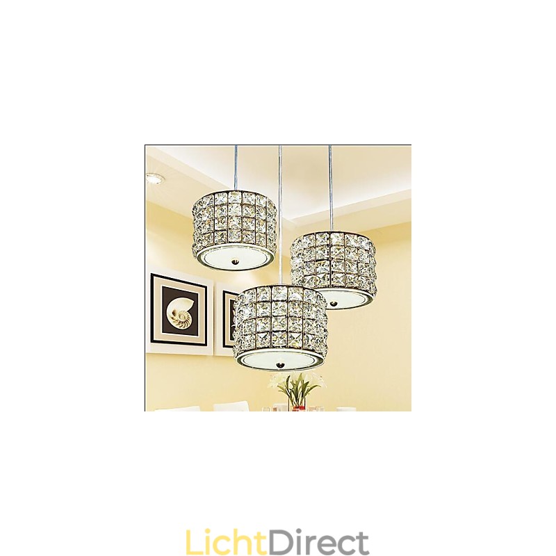 Enkele 3-lichts kristallen hanglamp
