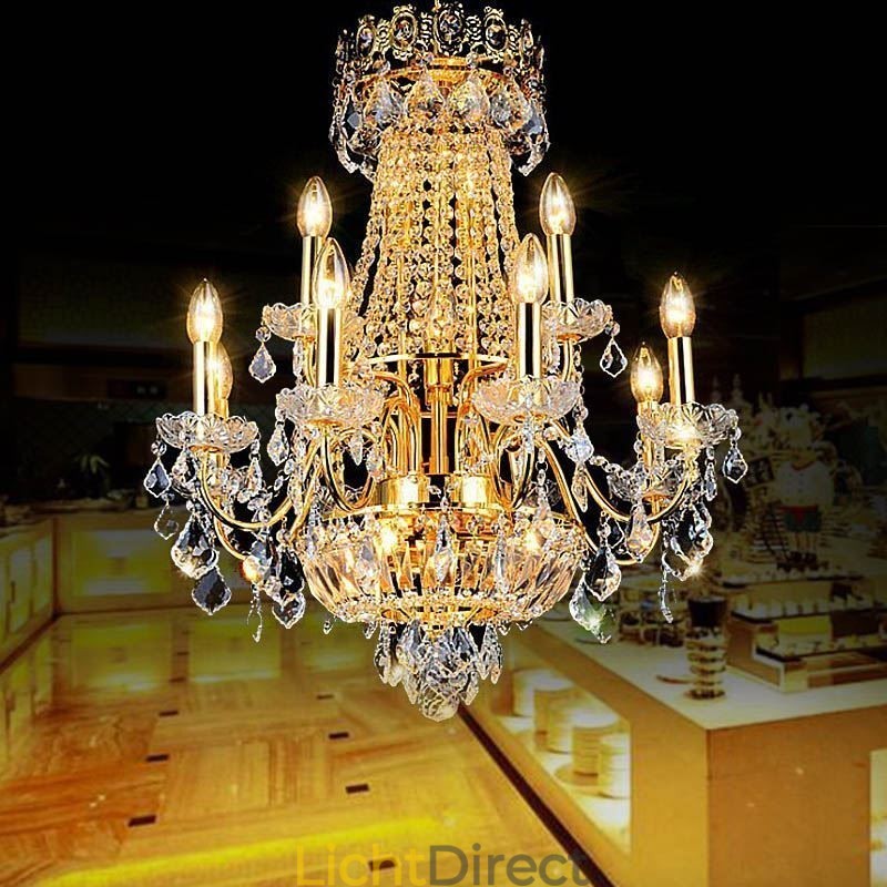 Europese luxe kristallen kroonluchter duplex trap hanglamp