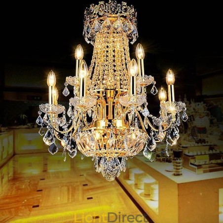 Europese luxe kristallen kroonluchter duplex trap hanglamp Europese luxe kristallen kroonluchter duplex trap hanglamp