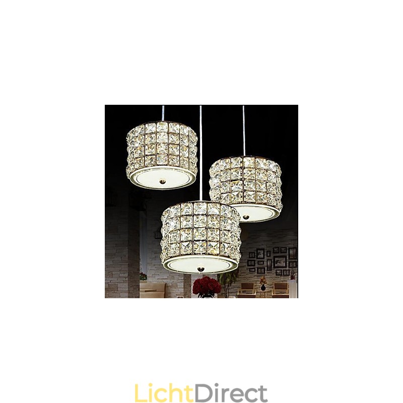 Enkele 3-lichts kristallen hanglamp