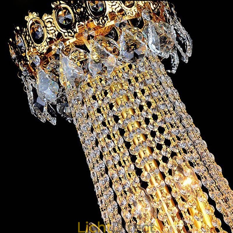 Europese luxe kristallen kroonluchter duplex trap hanglamp