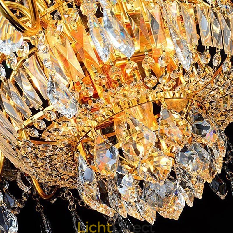 Europese luxe kristallen kroonluchter duplex trap hanglamp
