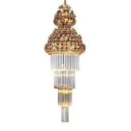 Retro Crystal Empire Kroonluchter Luxe Lange Hanglamp