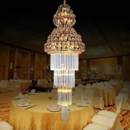 Retro Crystal Empire Kroonluchter Luxe Lange Hanglamp