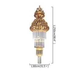 Retro Crystal Empire Kroonluchter Luxe Lange Hanglamp