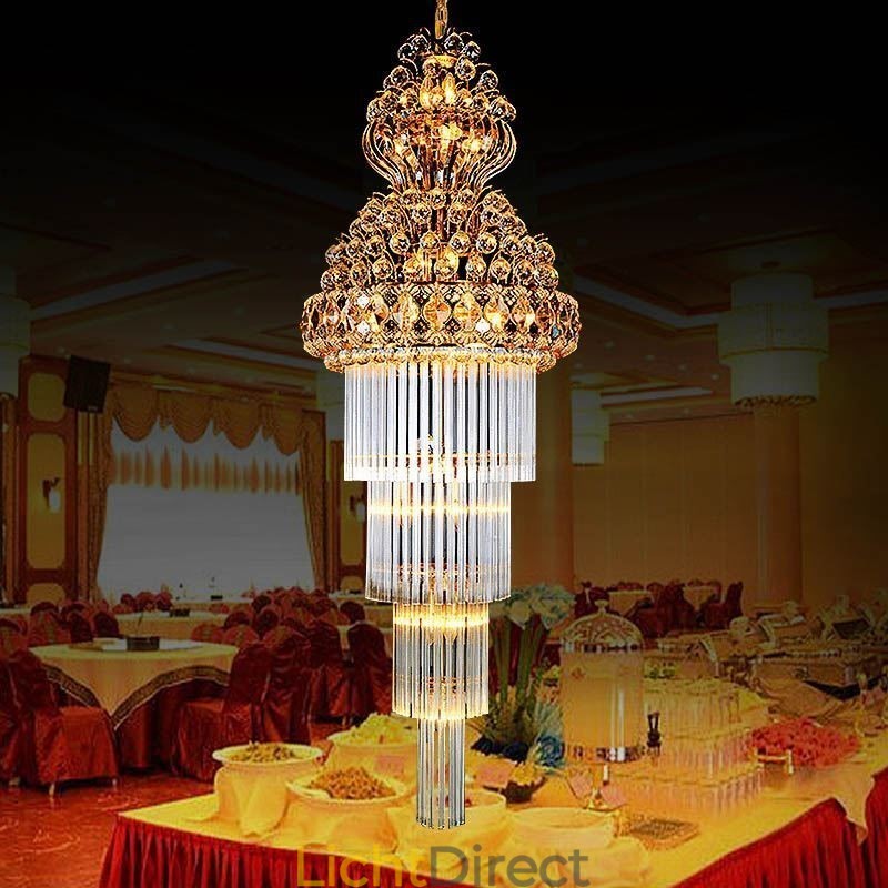 Retro Crystal Empire Kroonluchter Luxe Lange Hanglamp