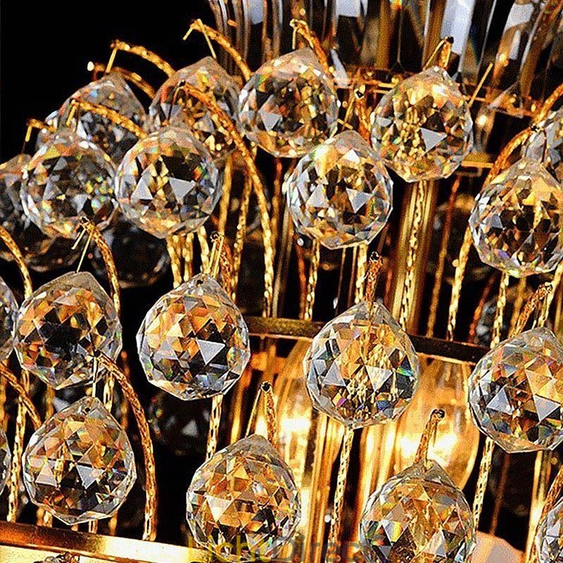 Retro Crystal Empire Kroonluchter Luxe Lange Hanglamp