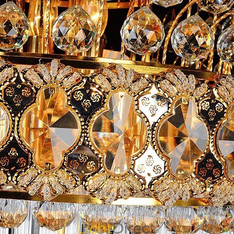 Retro Crystal Empire Kroonluchter Luxe Lange Hanglamp