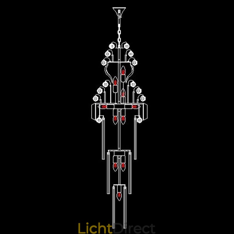 Retro Crystal Empire Kroonluchter Luxe Lange Hanglamp