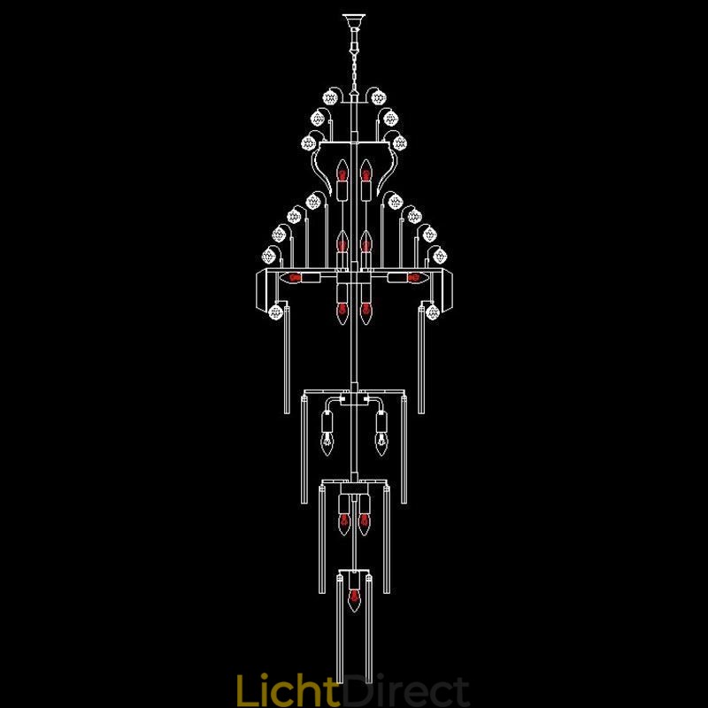 Retro Crystal Empire Kroonluchter Luxe Lange Hanglamp