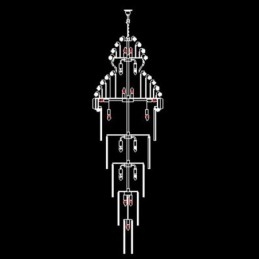 Retro Crystal Empire Kroonluchter Luxe Lange Hanglamp