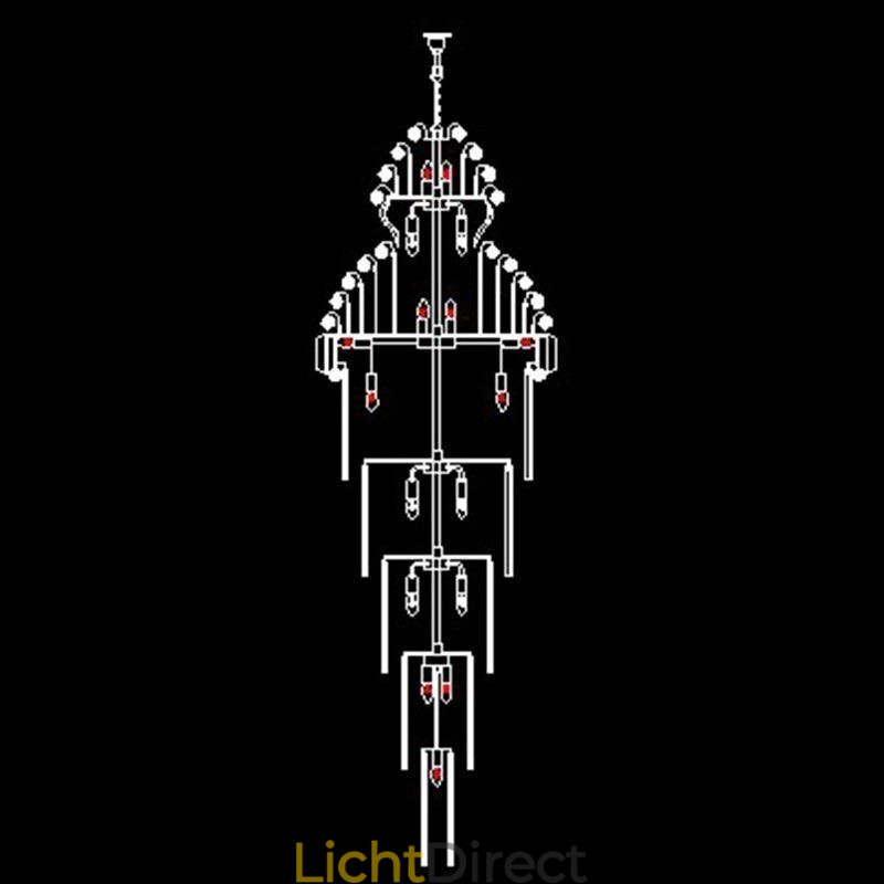 Retro Crystal Empire Kroonluchter Luxe Lange Hanglamp