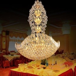 Europese Kristallen Empire Kroonluchter Grote Gouden Hanglamp