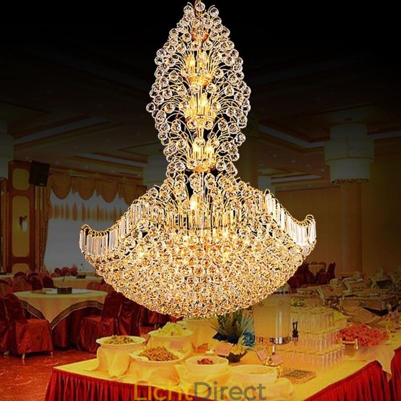 Europese Kristallen Empire Kroonluchter Grote Gouden Hanglamp