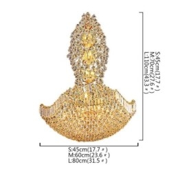 Europese Kristallen Empire Kroonluchter Grote Gouden Hanglamp